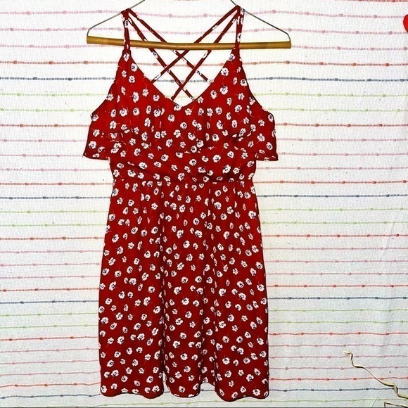 Xhilaration  NWOT Burned Orange Floral Dress - Picture 2 of 10